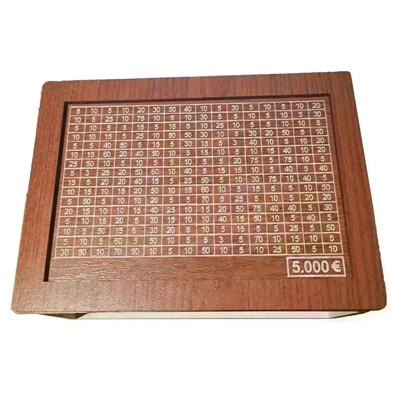 Rynx | Wooden Money Box Piggy Bank - Reusable Cash Bank with Savings Goal and Numbers for Encouraging Saving Habits