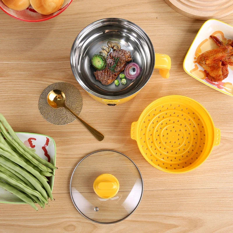 Rynx | 1.8L Mini Electric Hot Pot – Multifunctional Cooking Pot for Noodles & Small Meals, Stainless Steel Liner
