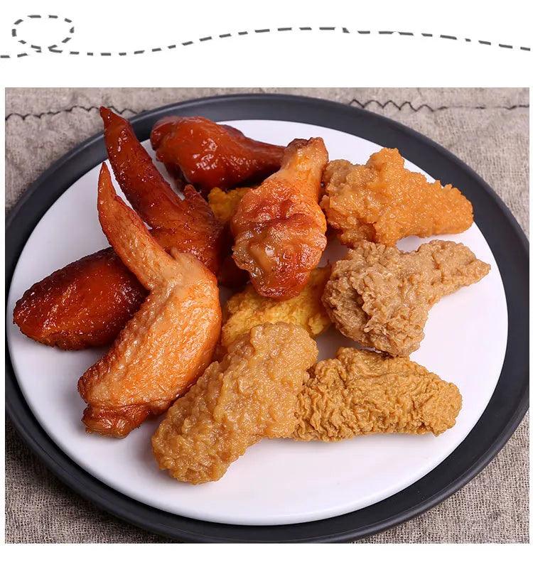 Rynx | Realistic PVC Fried Chicken Legs and Wings Props for KFC Theme Events and Displays