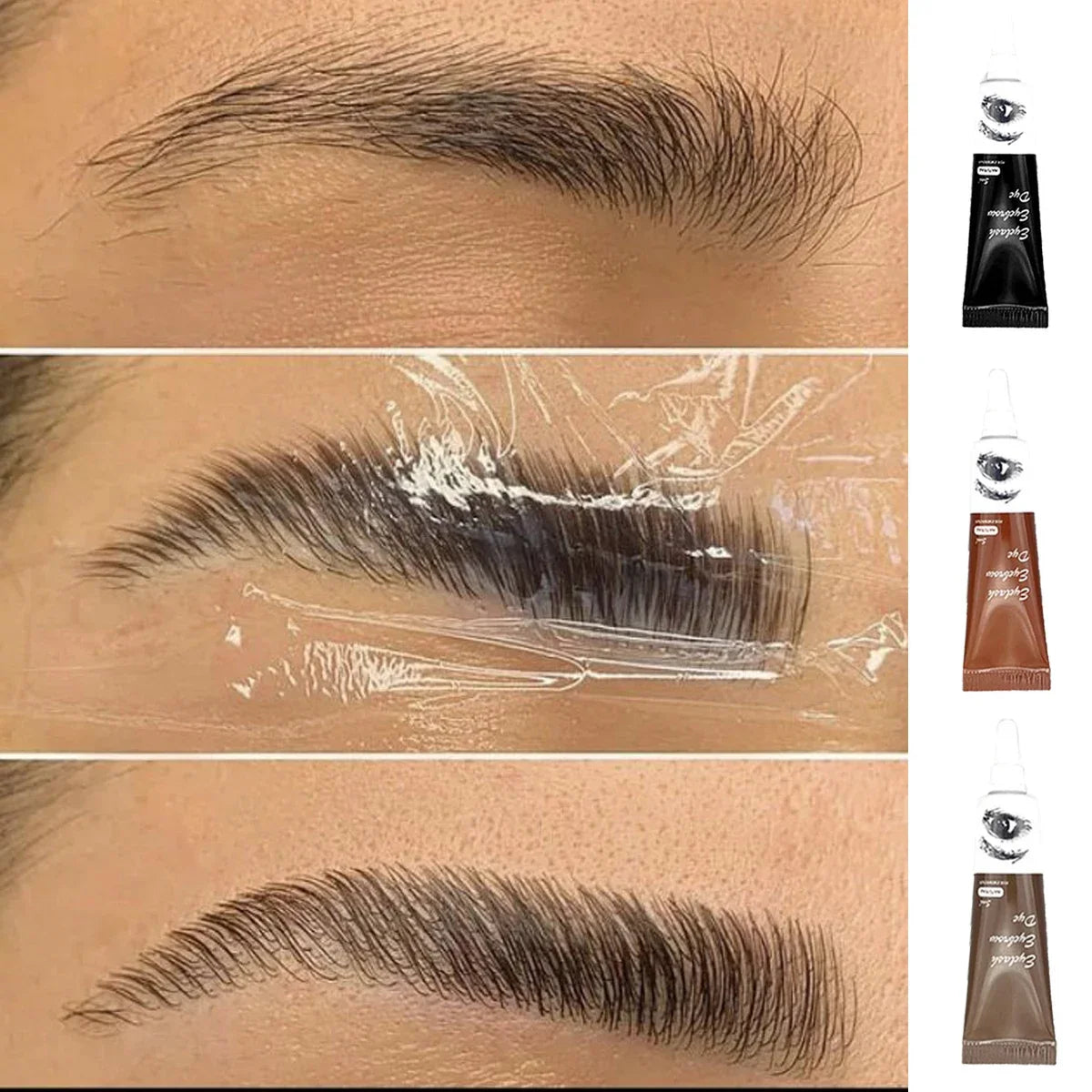 Rynx | 15-Minute Quick Henna Eyelash Eyebrow Coloring Toning Professional Easy Coloring Gel Eyelashes Brown Black Color Toning Cream Set Eyebrows Suitable