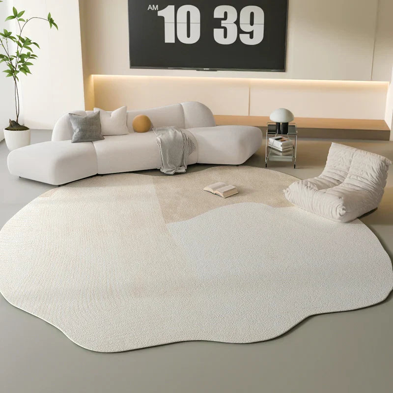 Rynx | Sara Luxe Irregular Pink Fluffy Rug – Soft and stylish for bedroom and living room
