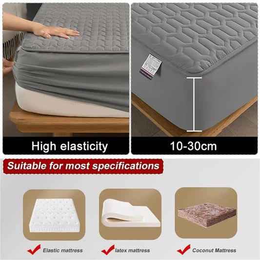 Rynx | Waterproof Ultra-Soft Fitted Latex Mattress Pad Cover