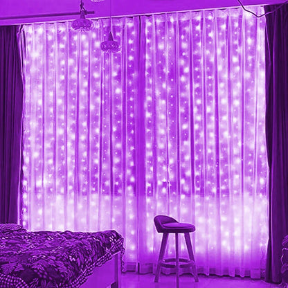 Rynx | 6/4/3M USB Curtain String Lights 8 Modes Bedroom Home Christmas Tree Garland Light Wedding Christmas Holiday Decor Fairy Lights
