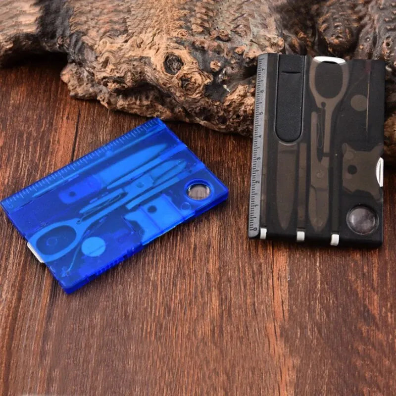 Rynx | Outdoor Camping Multifunctional Swiss Army Knife Card - Multi-Purpose Survival Tool with Lamp, Beauty Suit and Tool Card