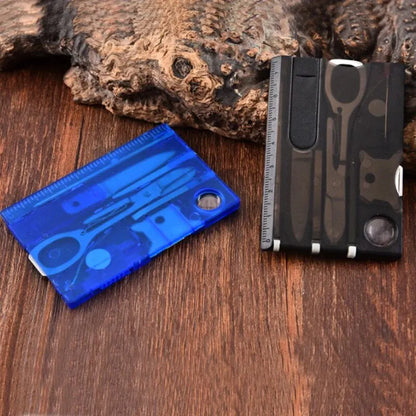 Rynx | Outdoor Camping Multifunctional Swiss Army Knife Card - Multi-Purpose Survival Tool with Lamp, Beauty Suit and Tool Card