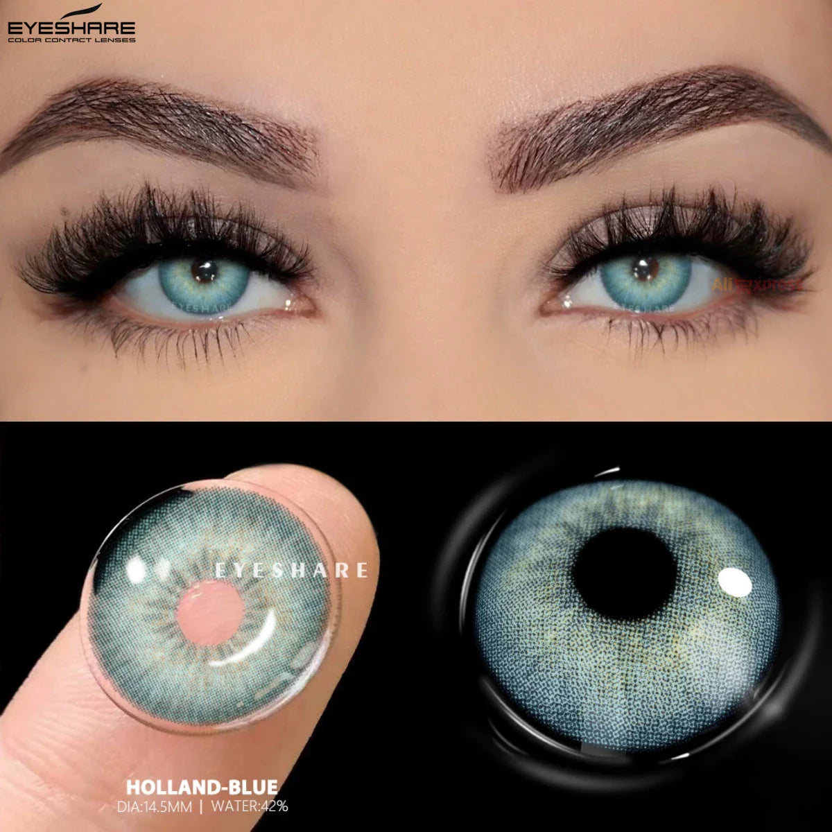 Rynx | New colored contact lenses daily disposable natural brown contact 1 day daily lens blue lenses 10 pcs/5 pairs gray pupils