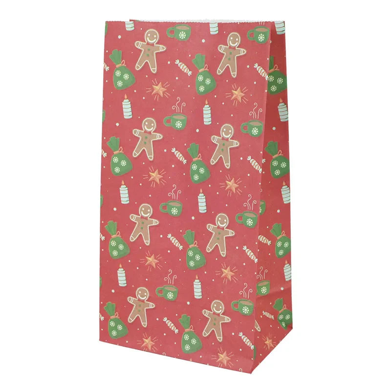 Rynx 10 pieces kraft paper candy cookie bags Santa snowman Christmas gift packaging bags Xmas Navidad New Year party decoration supplies