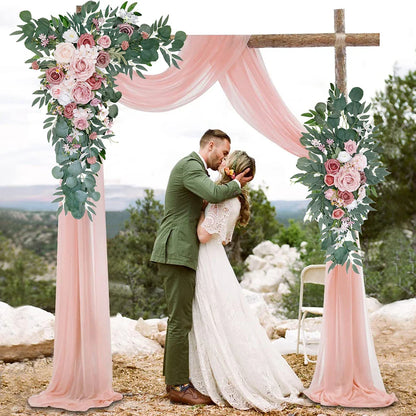 Rynx | Dusty Rose Wedding Arch Flower Decoration for Country Wedding Ceremony Floral Garland Reception Background Decoration
