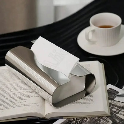 Rynx | Nordic Stainless Steel Tissue Box Mirror Tissue Holder Silver Wet Wipe Holder Napkin Holder Decoration Shower Room Toilet Paper Holder