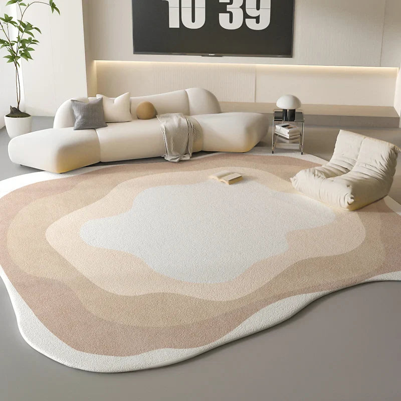 Rynx | Sara Luxe Irregular Pink Fluffy Rug – Soft and stylish for bedroom and living room