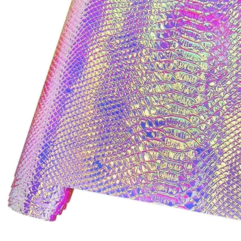 Rynx | Iridescent Holographic Snake Skin PU Leather Craft Roll for Creative DIY Adventures