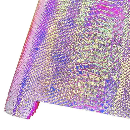 Rynx | Iridescent Holographic Snake Skin PU Leather Craft Roll for Creative DIY Adventures