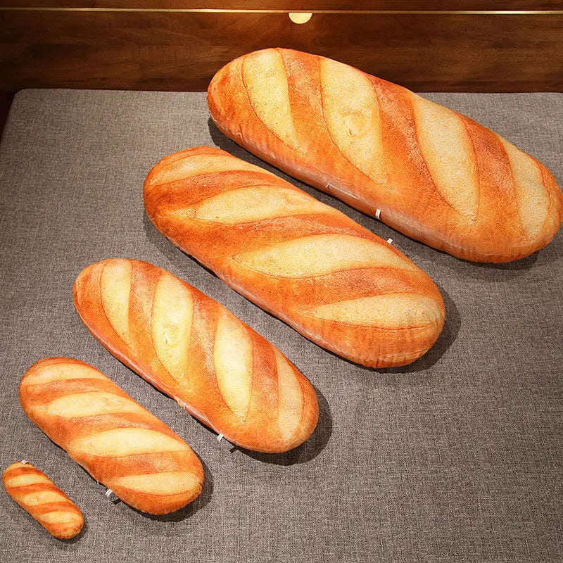 Rynx | French Bread Plush Pillow - Stuffed Food Plushie with Printed Images, Party Prop Decor, Perfect Sleeping Companion and Gift for Him