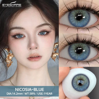 Rynx | New natural colors contact lenses for the eyes 2pcs./1pair colored beautiful pupil color lenses yearly brown eyes contact