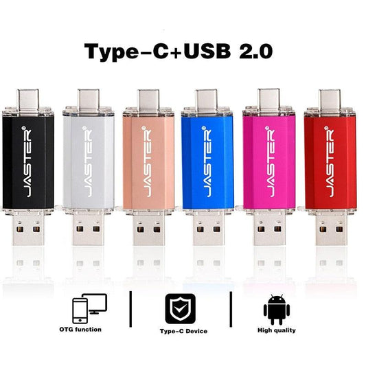 Rynx | Premium 2-in-1 Type-C USB Flash Drive - Golden Metal Design with High-Speed Data Transfer and Enhanced Security