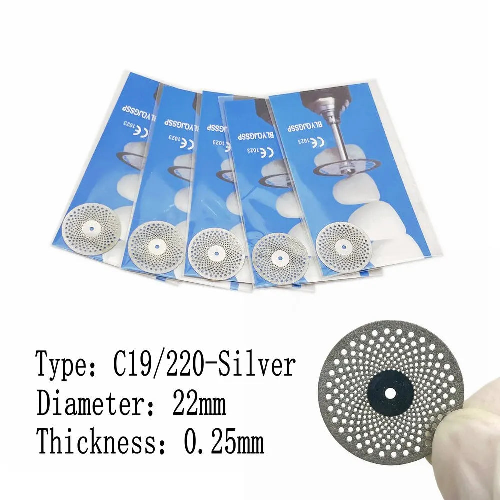 Rynx | Dental Ultra-Thin Double Sided Sand Porcelain Cutting Disc Mandrel - 5pcs/Pack Diamond Polishing Tools - Denspay Supplier