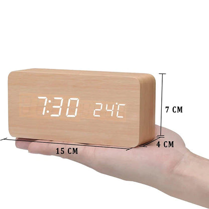Rynx | Wood LED Smart Alarm Clock for Bedroom