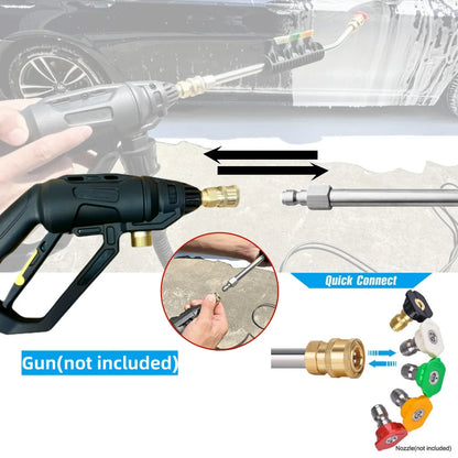 Rynx | 15-Inch Pressure Washer Wand with 30-Degree Curved Extension - Includes 5 Spray Nozzles and Nozzle Holder - 1/4 Inch Quick Connect