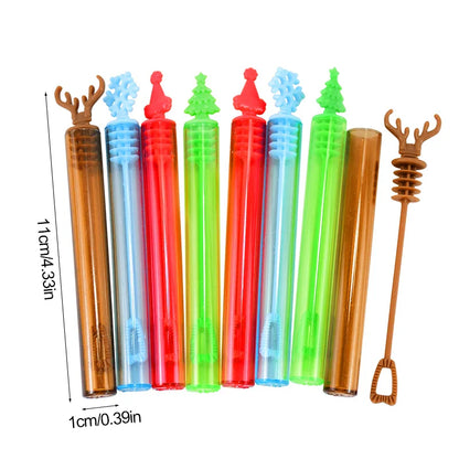 Rynx 12/36Pcs Christmas Bubble Stick Soap Tube Empty Bottle 2024 Christmas Decoration New Year Children's Gift Children's Birthday Party Favors Toy