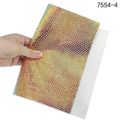 Rynx | Iridescent Python Scale Holographic PU Fabric - Unleash Your Creative Potential