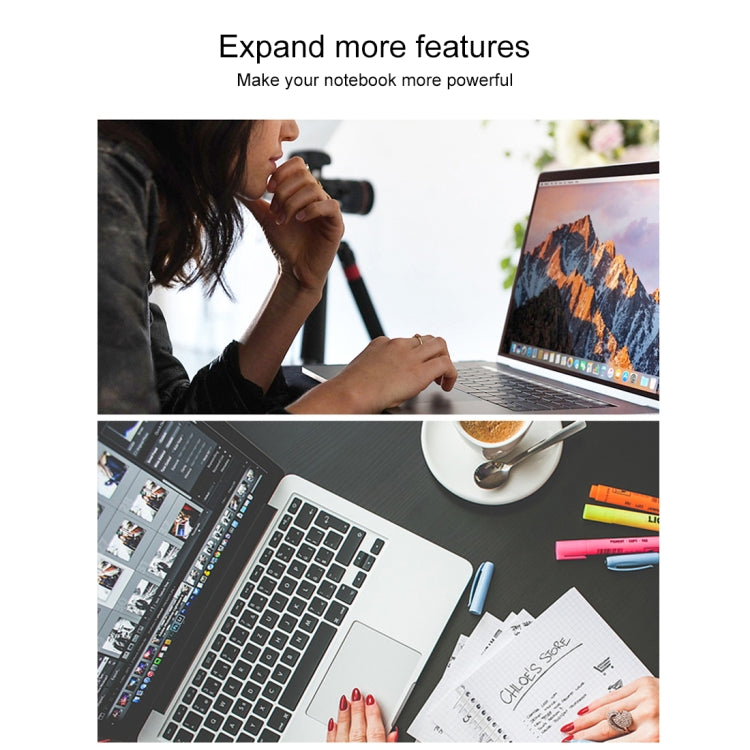 Rynx | Double USB-C / Type-C to PD Port + USB 3.0 + HDMI Multifunctional Expansion HUB Adapter