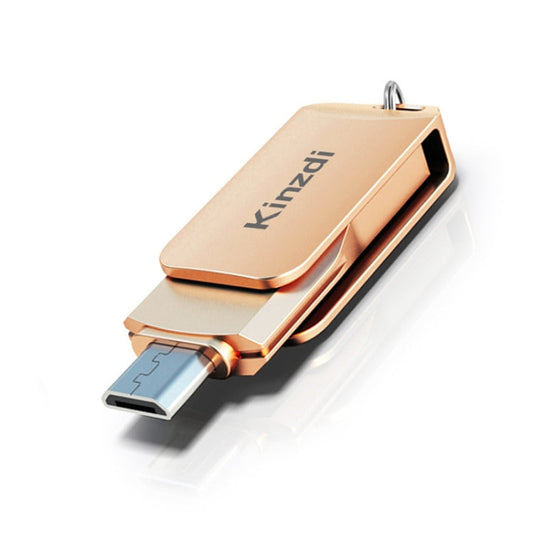 Rynx | Kinzdi 128GB USB + Type-C interface metal twister flash drive V8 (Rose gold)