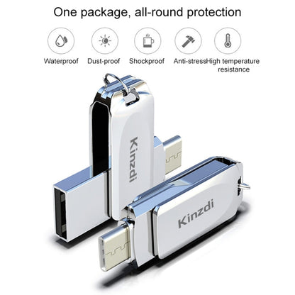 Rynx | Kinzdi 128GB USB + Type-C interface metal twister flash drive V8 (Rose gold)
