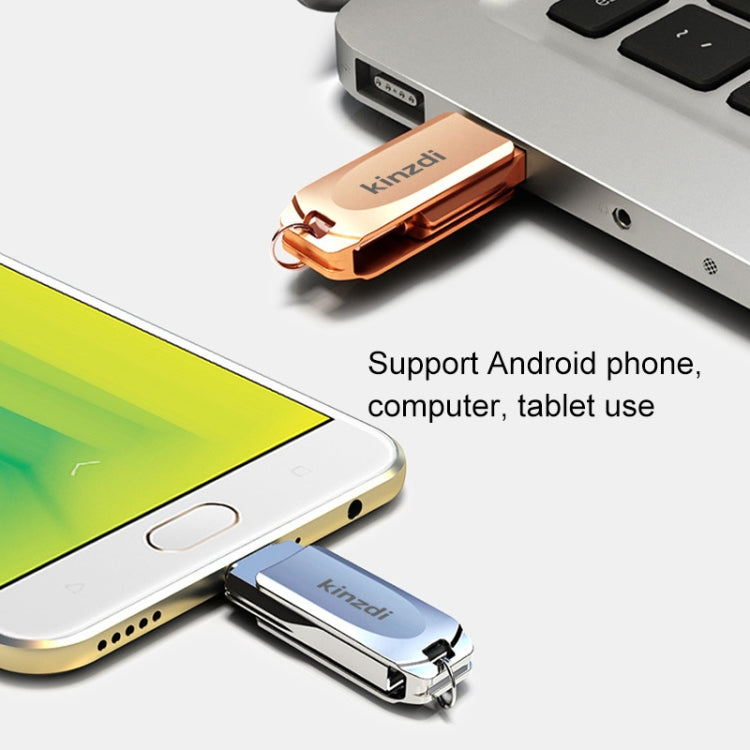 Rynx | Kinzdi 128GB USB + Type-C interface metal twister flash drive V8 (Rose gold)