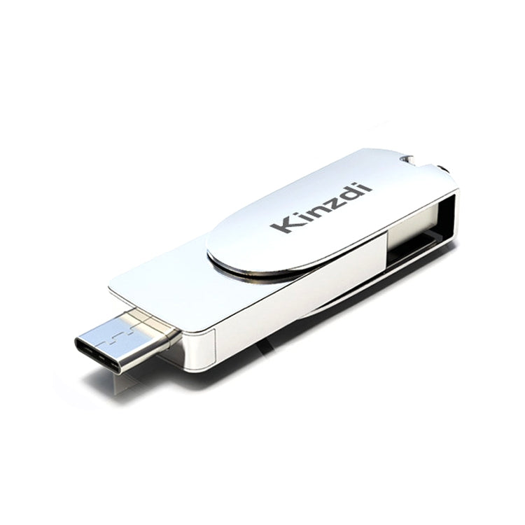 Rynx | Kinzdi 256GB USB 3.0 + Type-C 3.0 interface metal twister flash drive V11 (Silver)