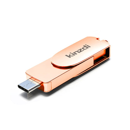 Rynx | Kinzdi 128GB USB 3.0 + Type-C 3.0 interface metal twister flash drive V11 (Rosegold)