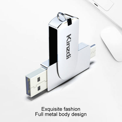 Rynx | Kinzdi 128GB USB 3.0 + Type-C 3.0 interface metal twister flash drive V11 (Rosegold)