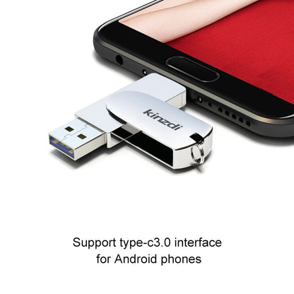 Rynx | Kinzdi 128GB USB 3.0 + Type-C 3.0 interface metal twister flash drive V11 (Rosegold)