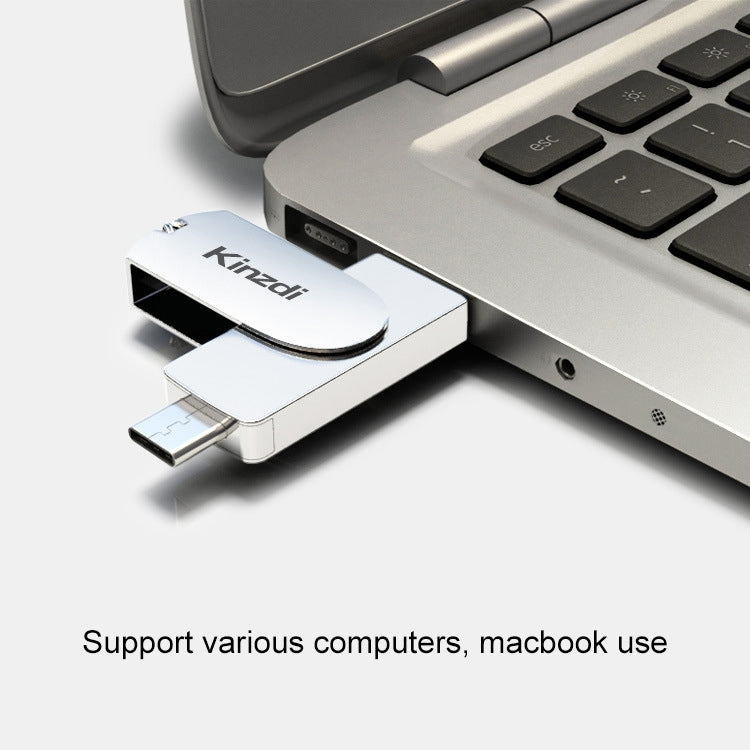 Rynx | Kinzdi 128GB USB 3.0 + Type-C 3.0 interface metal twister flash drive V11 (Rosegold)