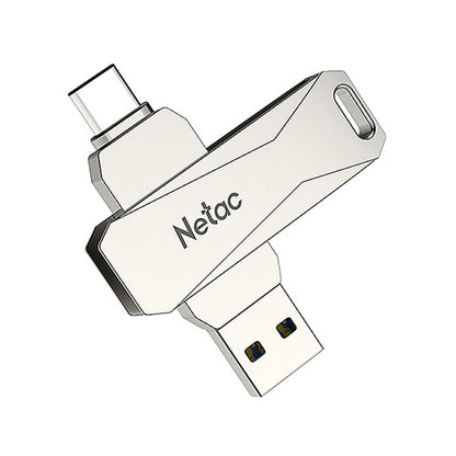 Rynx | Netac U782C 128GB USB-C / Type-C + USB 3.0 360 Degree Rotation Zinc Alloy Flash Drive OTG U-Disk