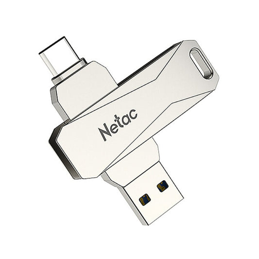Rynx | Netac U782C 128GB USB-C / Type-C + USB 3.0 360 Degree Rotation Zinc Alloy Flash Drive OTG U-Disk