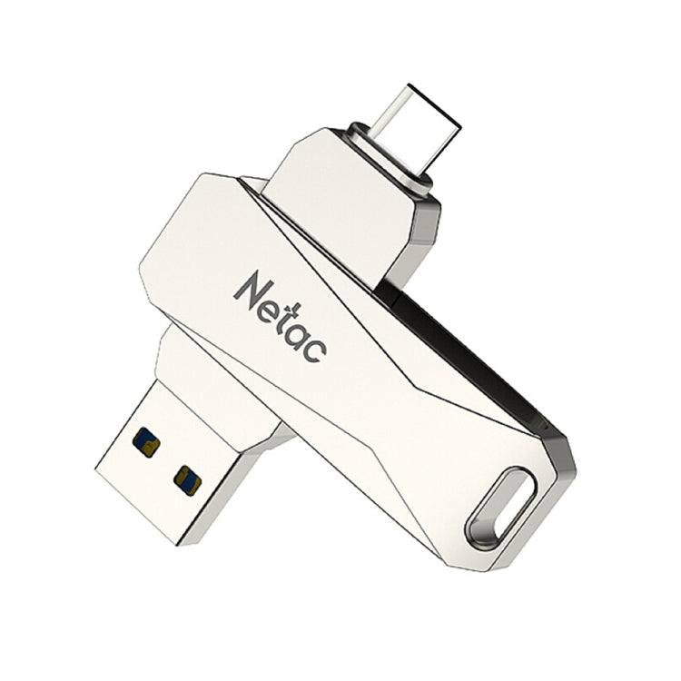 Rynx | Netac U782C 128GB USB-C / Type-C + USB 3.0 360 Degree Rotation Zinc Alloy Flash Drive OTG U-Disk