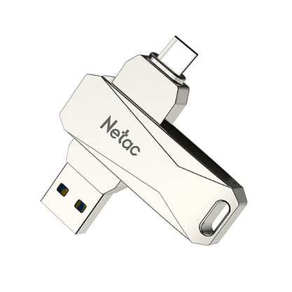 Rynx | Netac U782C 128GB USB-C / Type-C + USB 3.0 360 Degree Rotation Zinc Alloy Flash Drive OTG U-Disk