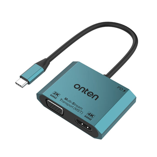 Rynx | Onten M205 3 in 1 Type-C to HDMI+VGA+PD Fast Charging Video Converter (Green)
