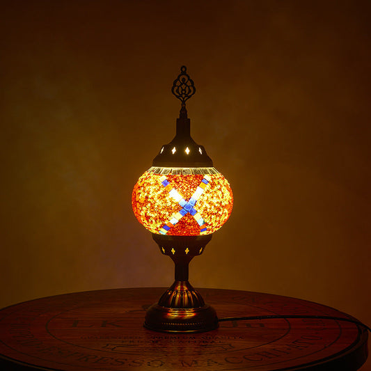 Rynx | Glomera Tiffany Table Lamp | Oval Design | Romantic Lighting | For Bedrooms & Living Spaces