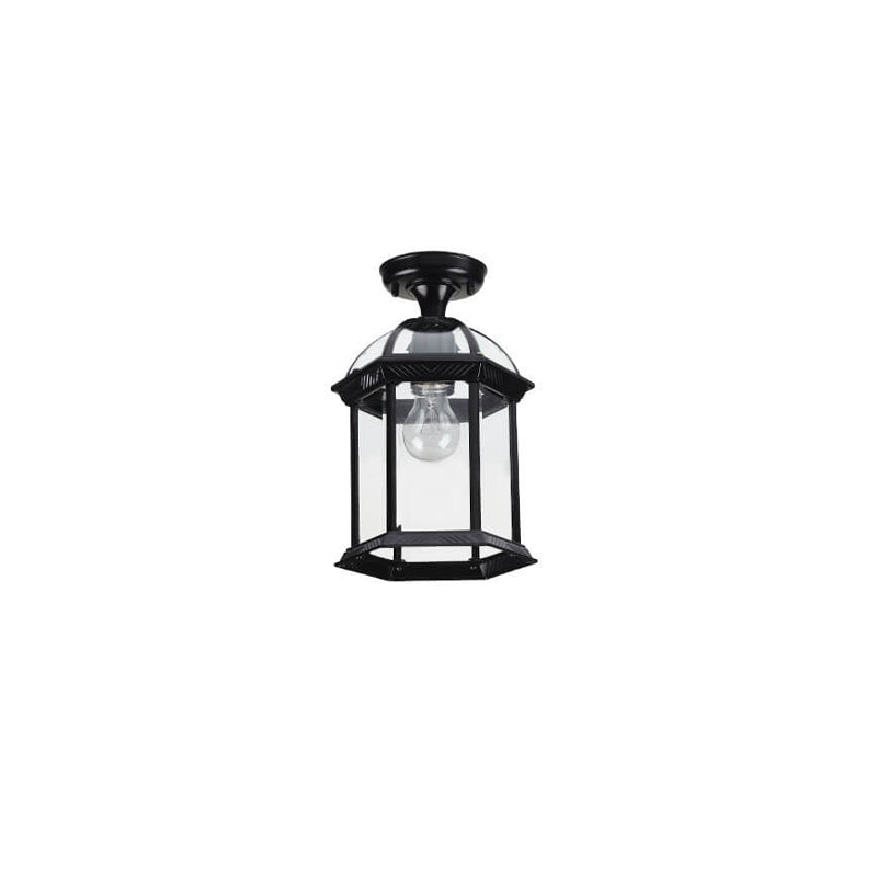 Rynx | HexaLux Outdoor Lantern Ceiling Light | Waterproof | Hexagonal Design | Semi-Surface Mount