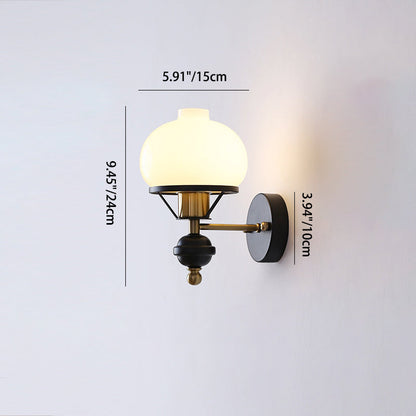 Rynx | GeoLuxe French Geometric Wall Lamp | Iron & Glass | 1-Light Design for Living Room