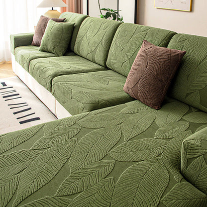 RYNX | Leaf Jacquard Waterproof Anti-Scratch Stretch Full Wrap Couch Cover