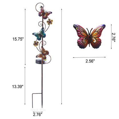 Rynx | GardenGlow Solar Garden Light | Metal Design | Butterfly, Dragonfly, Hummingbird | Landscape Lighting