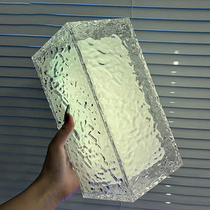 Rynx | FrostGlow RGB LED Table Lamp | Acrylic Ice Cube Design | Decorative Mood Light | Rechargeable