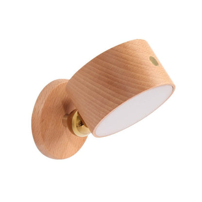 Rynx | LumaWood Magnetic USB LED Wall Lamp | Rechargeable | Touch Control | Wooden Night Light