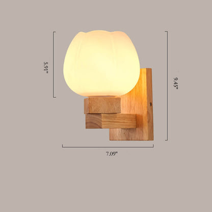 Rynx | Nordic Minimalist Wall Lamp with Glass and Wood