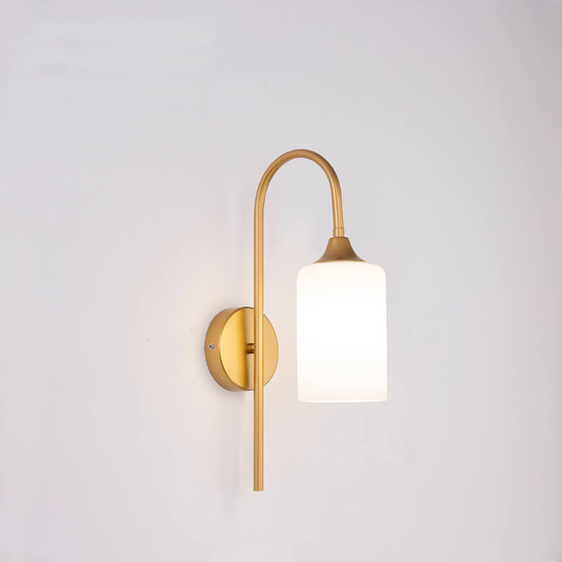 Rynx | GlintArc Wall Lamp | Minimalist Cylinder Glass Design | Flexible Arm | 1-Light Wall Light for Stylish Spaces