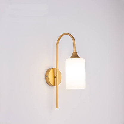 Rynx | GlintArc Wall Lamp | Minimalist Cylinder Glass Design | Flexible Arm | 1-Light Wall Light for Stylish Spaces