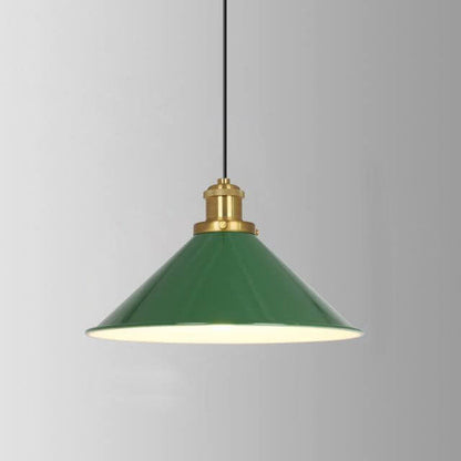 Rynx | RetroDome Industrial Vintage Pendant Light | Green Iron Dome Design | Single Light | Rustic Ceiling Lighting