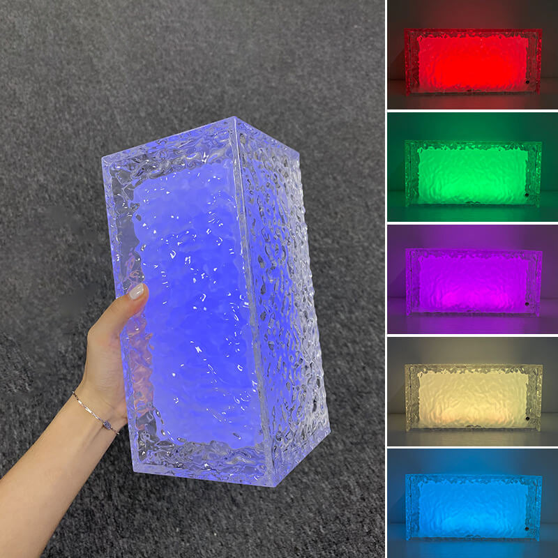 Rynx | FrostGlow RGB LED Table Lamp | Acrylic Ice Cube Design | Decorative Mood Light | Rechargeable